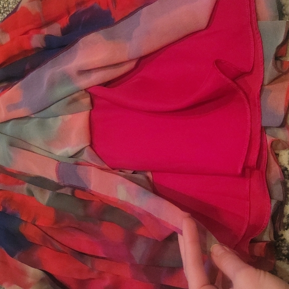 Express XS bold water color A-Line mini skirt - Picture 6 of 6